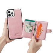 For iPhone 12 mini JEEHOOD Retro Magnetic Detachable Protective Case with Wallet & Card Slot & Holder (Pink) Eurekaonline