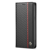 For iPhone 12 mini LC.IMEEKE Carbon Fiber PU + TPU Horizontal Flip Leather Case with Holder & Card Slot & Wallet (Vertical Black) Eurekaonline