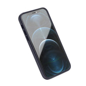 For iPhone 12 mini QIALINO Shockproof Cowhide Leather Protective Case (Blue) Eurekaonline