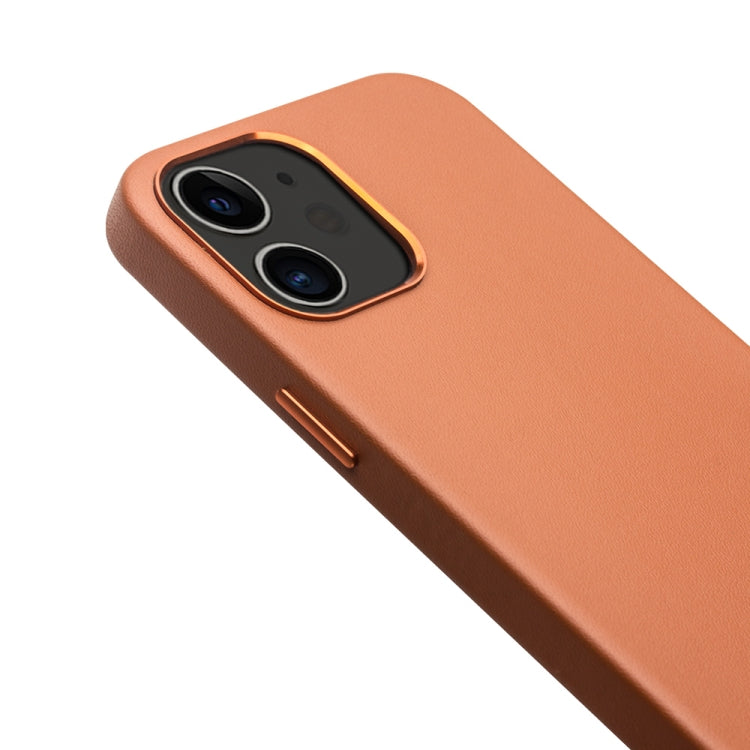 For iPhone 12 mini QIALINO Shockproof Cowhide Leather Protective Case (Brown) Eurekaonline
