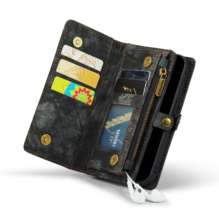For iPhone 13 CaseMe-008 Detachable Multifunctional Horizontal Flip Leather Case with Card Slot & Holder & Zipper Wallet & Photo Frame(Black) Eurekaonline