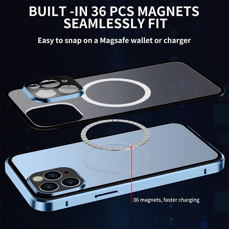 For iPhone 13 Pro 360 Full Body Magnetic Frosted Magsafe Phone Case(Gold) Eurekaonline