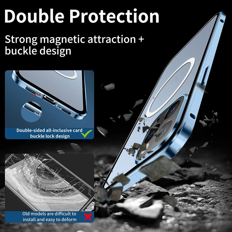 For iPhone 13 Pro 360 Full Body Magnetic Frosted Magsafe Phone Case(Gold) Eurekaonline