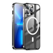 For iPhone 13 Pro MagSafe Frosted Metal Phone Case (Black) Eurekaonline