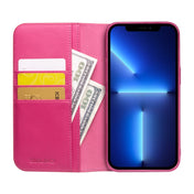 For iPhone 13 Pro QIALINO Business Horizontal Flip Leather Case with Holder & Card Slots & Wallet  (Rose Red) Eurekaonline