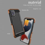 For iPhone 13 R-JUST Ironwood Man Shockproof Metal + Wood Bumper Protective Case Eurekaonline