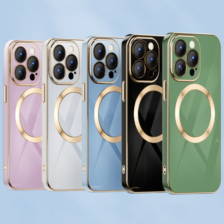 For iPhone 14 6D Gold Plated Magsafe Magnetic Phone Case (White) Eurekaonline