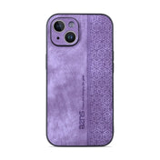 For iPhone 14 AZNS 3D Embossed Skin Feel Phone Case(Purple) Eurekaonline