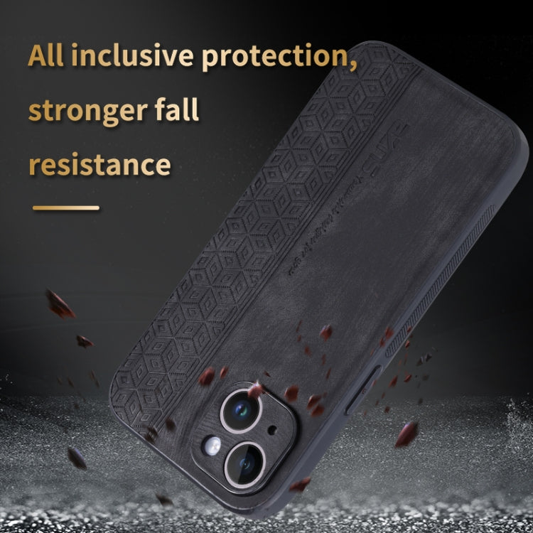 For iPhone 14 AZNS 3D Embossed Skin Feel Phone Case(Purple) Eurekaonline