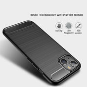 For iPhone 14 Brushed Texture Carbon Fiber TPU Phone Case (Blue) Eurekaonline