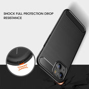 For iPhone 14 Brushed Texture Carbon Fiber TPU Phone Case (Blue) Eurekaonline