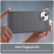 For iPhone 14 Brushed Texture Carbon Fiber TPU Phone Case (Grey) Eurekaonline