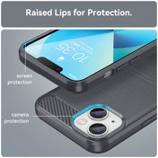 For iPhone 14 Brushed Texture Carbon Fiber TPU Phone Case (Grey) Eurekaonline