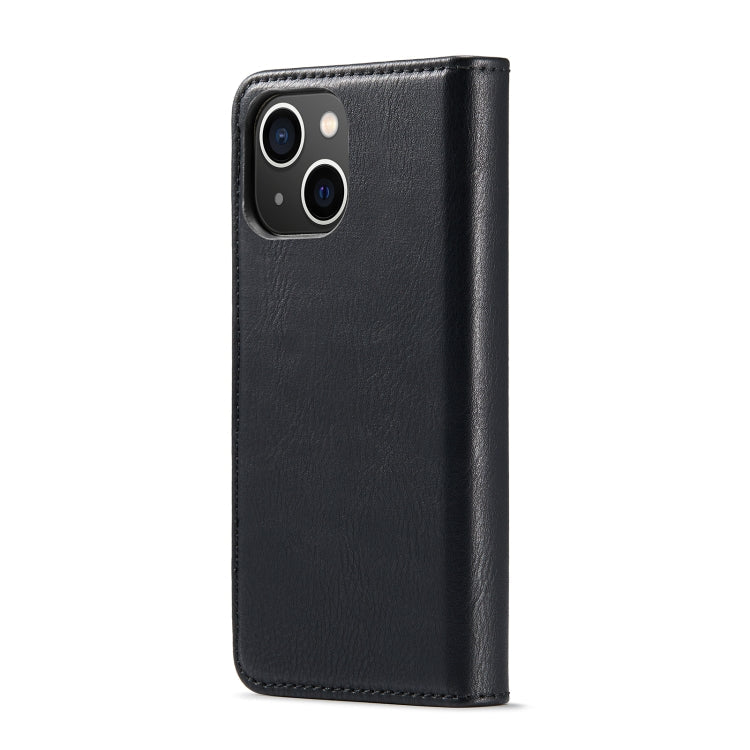 For iPhone 14 DG.MING Crazy Horse Texture Detachable Magnetic Leather Case(Black) Eurekaonline