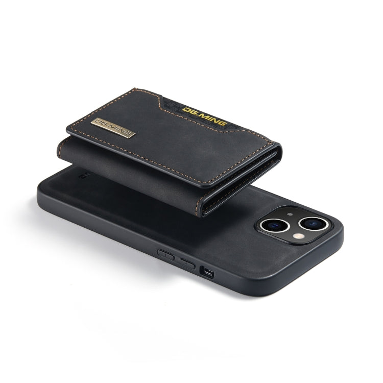For iPhone 14 DG.MING M2 Series 3-Fold Card Bag Magnetic Leather Case(Black) Eurekaonline