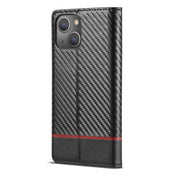 For iPhone 14 LC.IMEEKE Carbon Fiber PU + TPU Leather Case (Horizontal Black) Eurekaonline