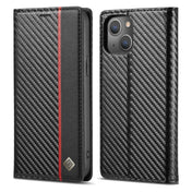 For iPhone 14 LC.IMEEKE Carbon Fiber PU + TPU Leather Case (Vertical Black) Eurekaonline