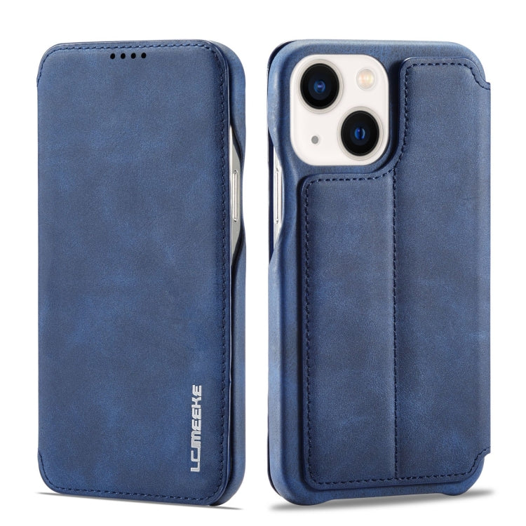 For iPhone 14 LC.IMEEKE Hon Ancient Series Flip Leather Phone Case (Blue) Eurekaonline