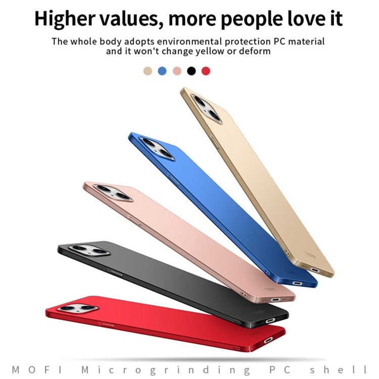 For iPhone 14 MOFI Frosted PC Ultra-thin Hard Case (Black) Eurekaonline