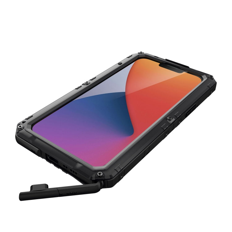 For iPhone 14 Plus Shockproof Waterproof Dustproof Metal + Silicone Phone Case(Black) Eurekaonline