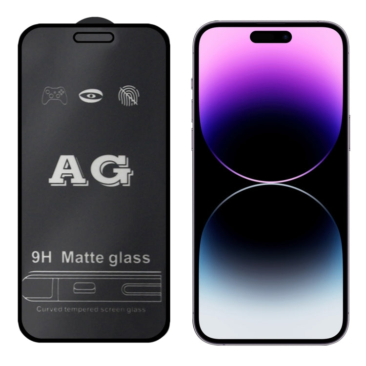 For iPhone 14 Pro AG Matte Frosted Full Cover Tempered Glass Film Eurekaonline