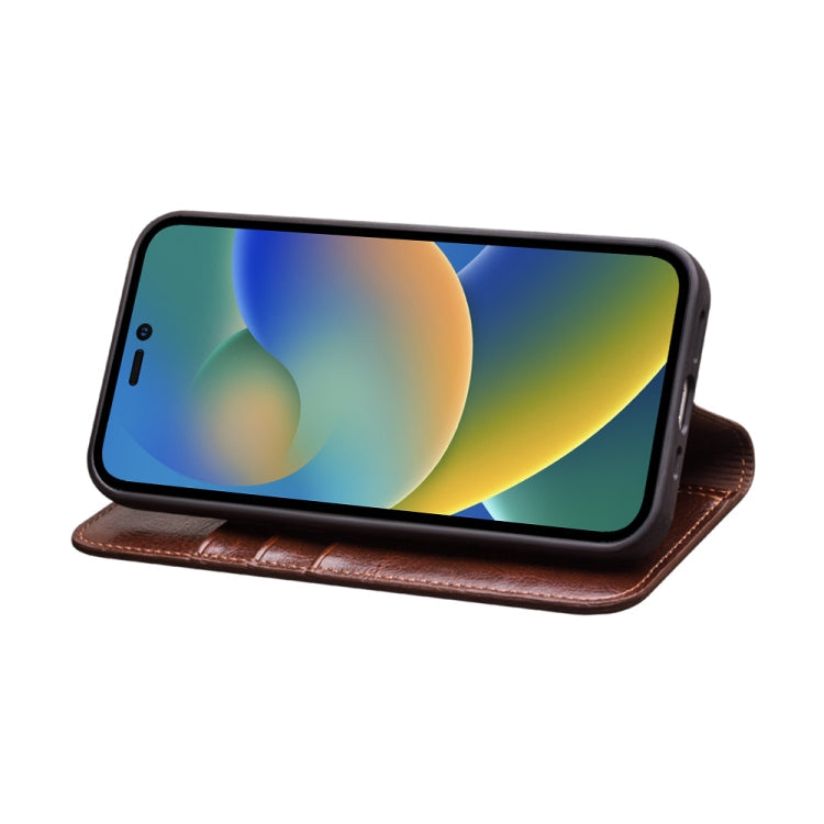 For iPhone 14 Pro Max QIALINO Horizontal Flip Leather Phone Case (Brown) Eurekaonline