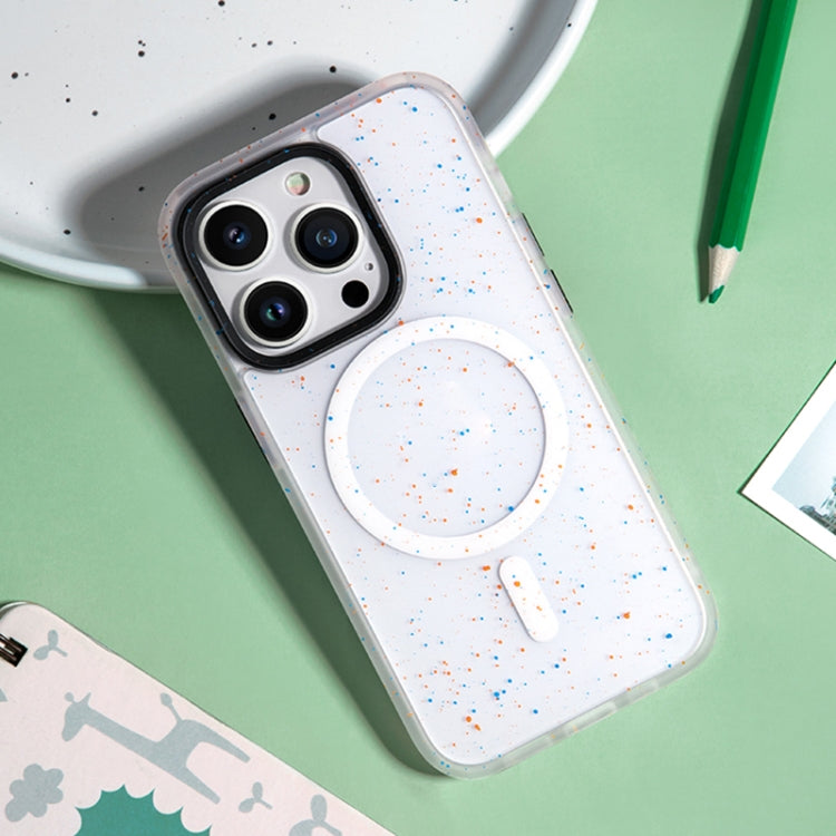 For iPhone 14 Pro Max ROCK Guard Ink Splash MagSafe Phone Case (White) Eurekaonline
