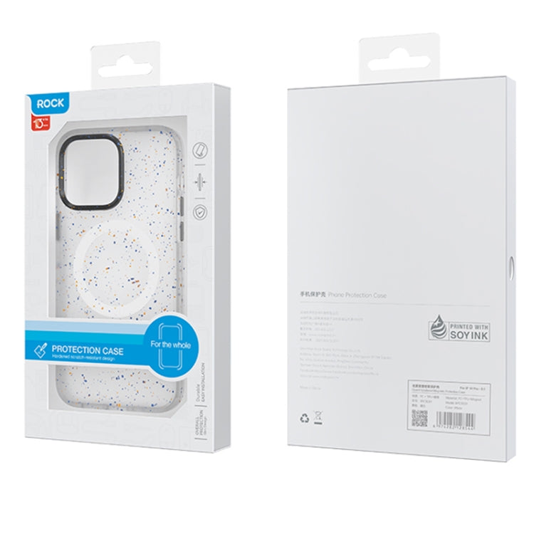 For iPhone 14 Pro Max ROCK Guard Ink Splash MagSafe Phone Case (White) Eurekaonline