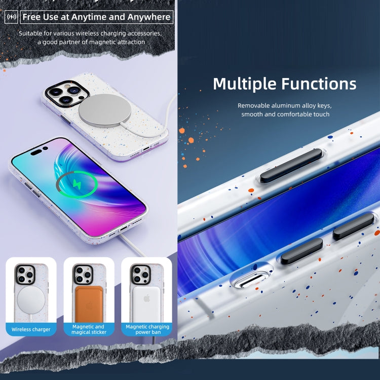 For iPhone 14 Pro Max ROCK Guard Ink Splash MagSafe Phone Case (White) Eurekaonline