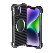 For iPhone 14 R-JUST RJ51 Hollow Shockproof Metal Phone Case (Dark Grey) Eurekaonline