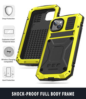 For iPhone 14 R-JUST Shockproof Waterproof Dust-proof Case with Holder (Yellow) Eurekaonline