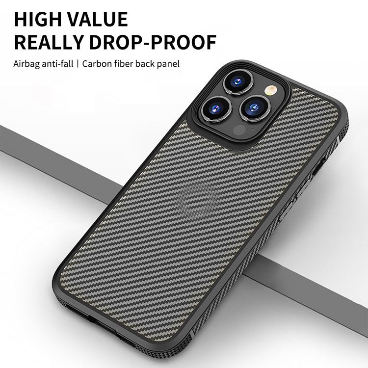 For iPhone 14 iPAKY Carbon Fiber Texture Shockproof PC + TPU Protective Phone Case (Blue) Eurekaonline