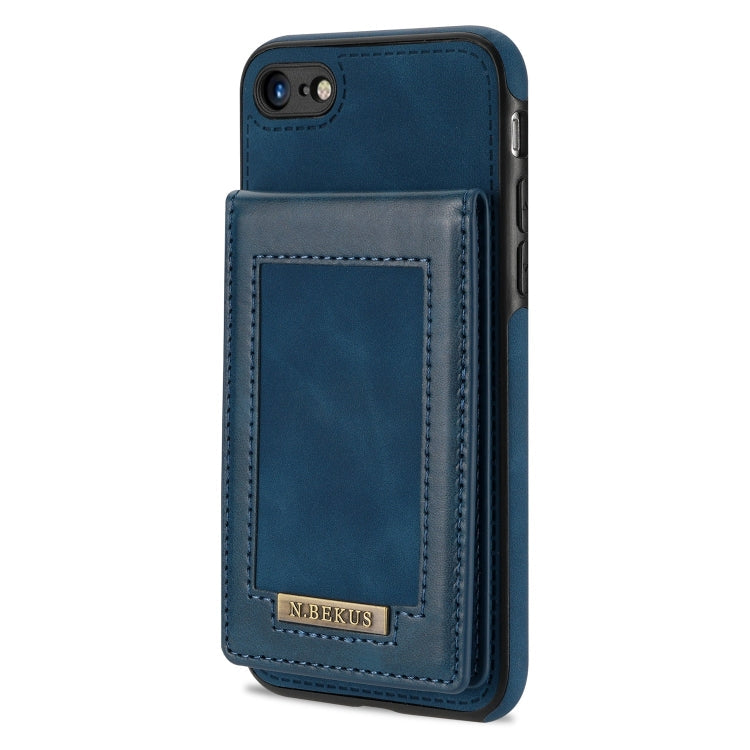  7 N.BEKUS Vertical Flip Card Slot RFID Phone Case(Blue) Eurekaonline