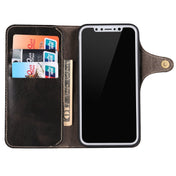 For iPhone X / XS Denior Oil Wax Cowhide Magnetic Button Horizontal Flip Leather Case with Card Slots & Wallet(Black) Eurekaonline