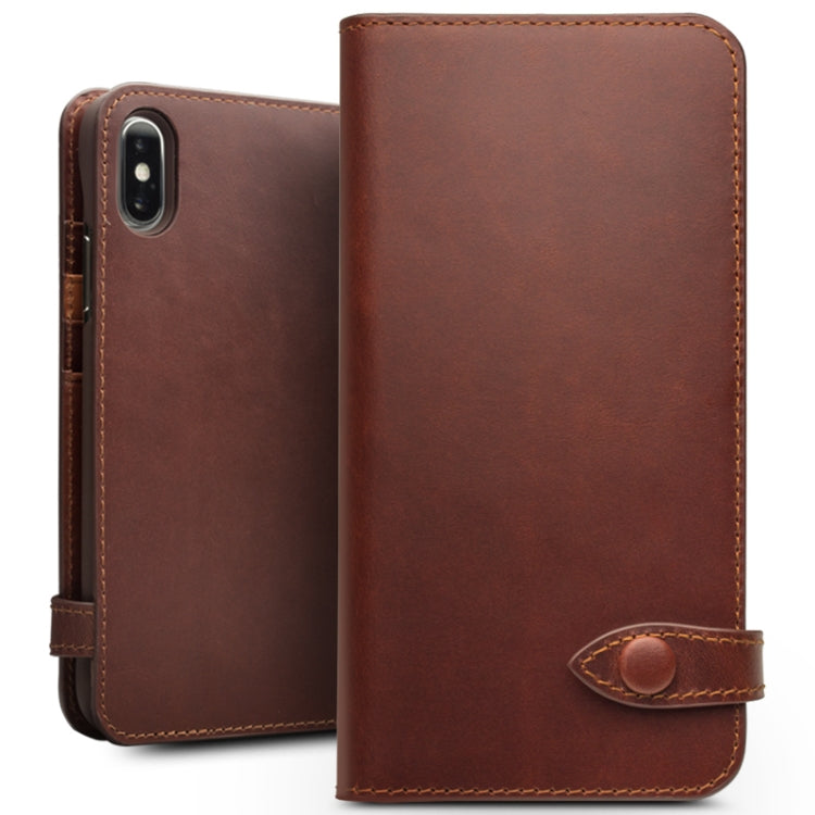  XS QIALINO Crazy Horse Business Horizontal Flip Leather Case with Holder & Card Slots, Style:With Buckle(Brown) Eurekaonline