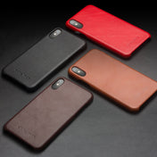 For iPhone X / XS QIALINO Shockproof Cowhide Leather Protective Case(Black) Eurekaonline