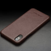 For iPhone X / XS QIALINO Shockproof Cowhide Leather Protective Case(Dark Brown) Eurekaonline