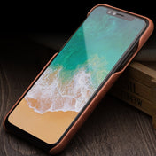 For iPhone X / XS QIALINO Shockproof Cowhide Leather Protective Case with Card Slot(Light Brown) Eurekaonline