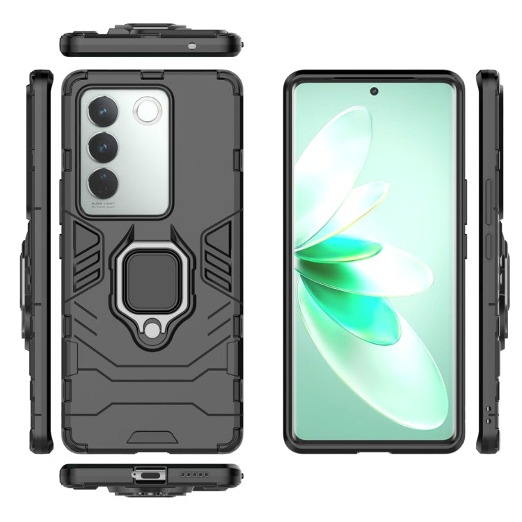 For vivo S16 Magnetic Ring Holder PC + TPU Phone Case(Black) Eurekaonline