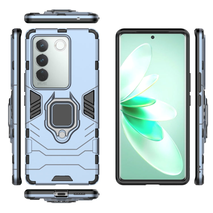 For vivo S16 Pro Magnetic Ring Holder PC + TPU Phone Case(Navy Blue) Eurekaonline