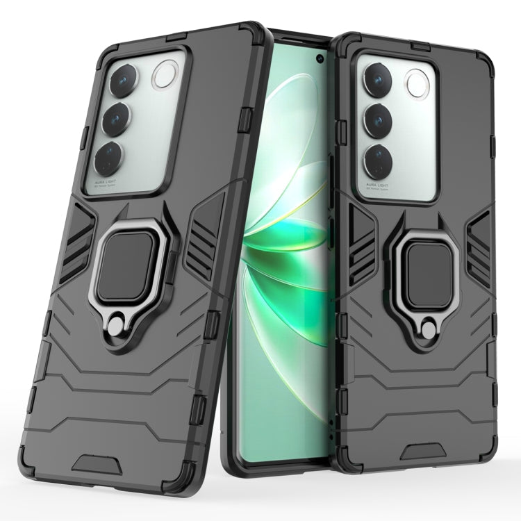 For vivo S16 Pro Magnetic Ring Holder PC + TPU Phone Case(Navy Blue) Eurekaonline