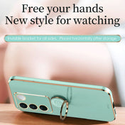 For vivo S16 Pro XINLI Straight Edge 6D Electroplate TPU Phone Case with Ring Holder(Celestial Blue) Eurekaonline
