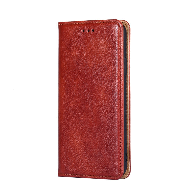 For vivo X90 Gloss Oil Solid Color Magnetic Leather Phone Case(Brown) Eurekaonline