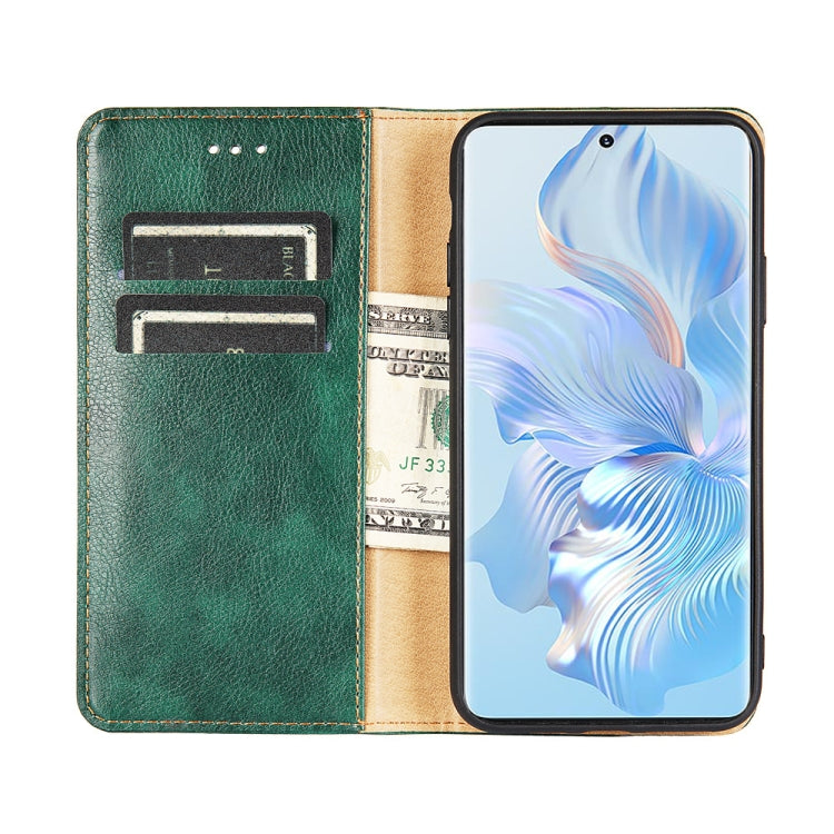 For vivo X90 Gloss Oil Solid Color Magnetic Leather Phone Case(Brown) Eurekaonline