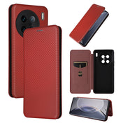 For vivo X90 Pro+ 5G Carbon Fiber Texture Flip Leather Phone Case(Brown) Eurekaonline
