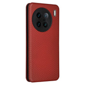 For vivo X90 Pro+ 5G Carbon Fiber Texture Flip Leather Phone Case(Brown) Eurekaonline