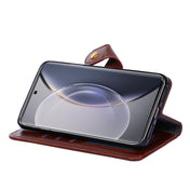 For vivo X90 Pro 5G Zipper Bag Leather Phone Case(Brown) Eurekaonline