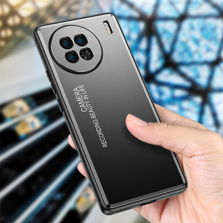 For vivo X90 Pro+ Frosted Metal Phone Case(Blue) Eurekaonline
