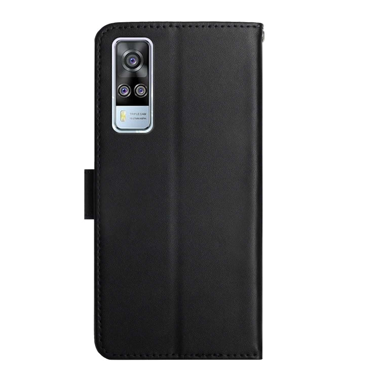 For vivo Y51 (2020, December) Genuine Leather Fingerprint-proof Flip Phone Case(Black) Eurekaonline