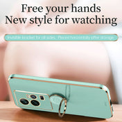 For vivo iQOO 11 5G XINLI Straight Edge 6D Electroplate TPU Phone Case with Ring Holder(Mint Green) Eurekaonline